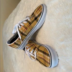 Yellow Plaid women’s Vans